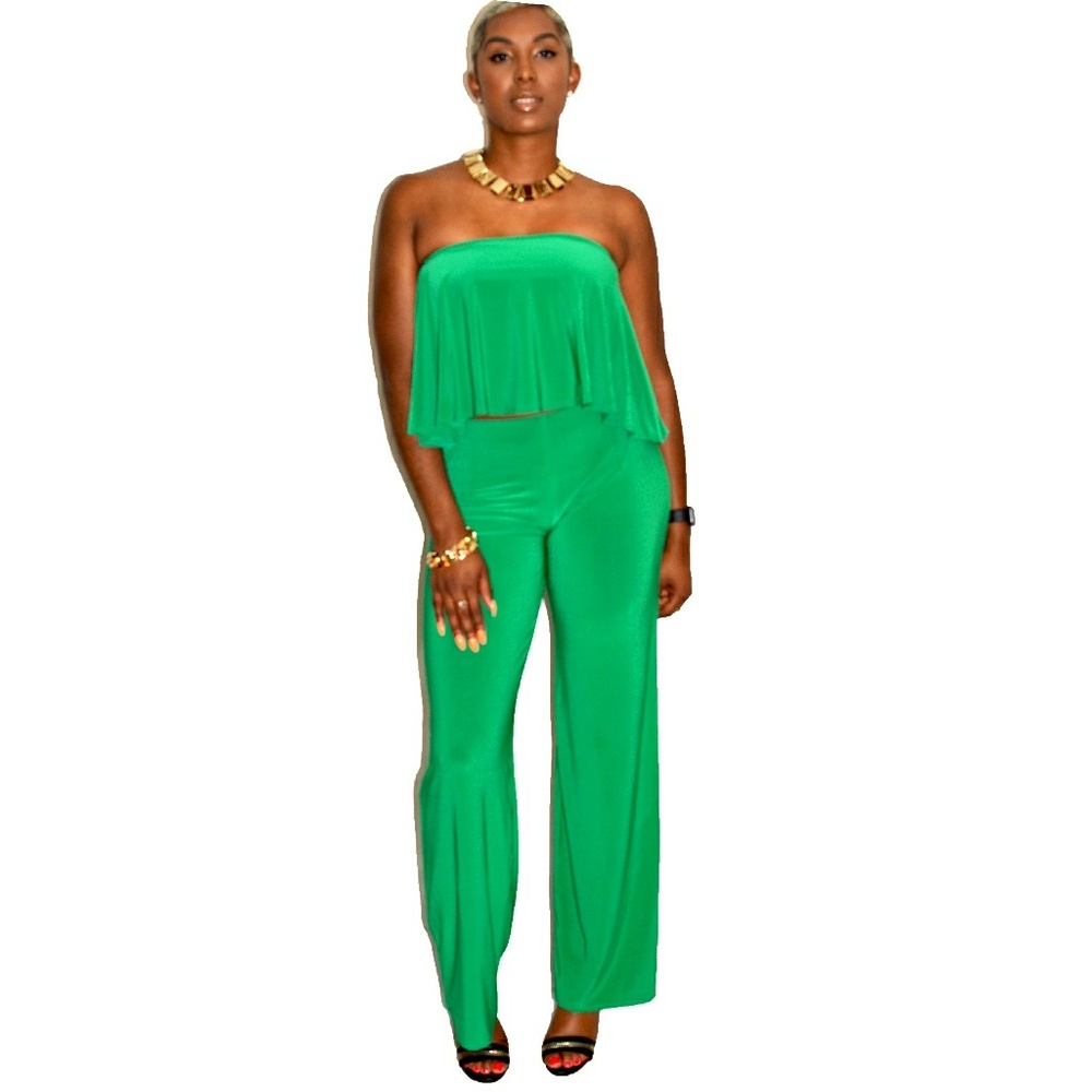 Kelly Green Top snd Pants Set